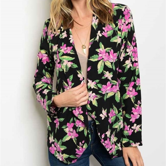 FLORAL BLACK CARDIGAN - Picture 2 of 7